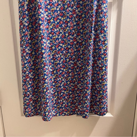 Vince Camuto Blue Floral Sleeveless Maxi Dress Size Medium Side Slits Cobalt - Picture 4 of 13